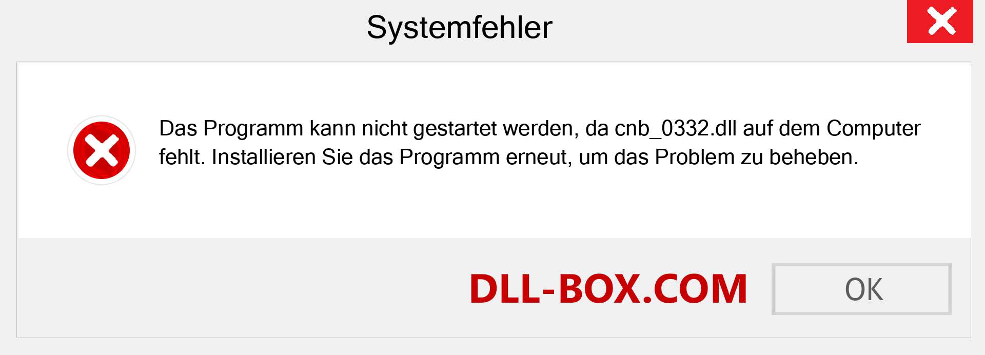 cnb_0332.dll-Datei fehlt?. Download für Windows 7, 8, 10 - Fix cnb_0332 dll Missing Error unter Windows, Fotos, Bildern