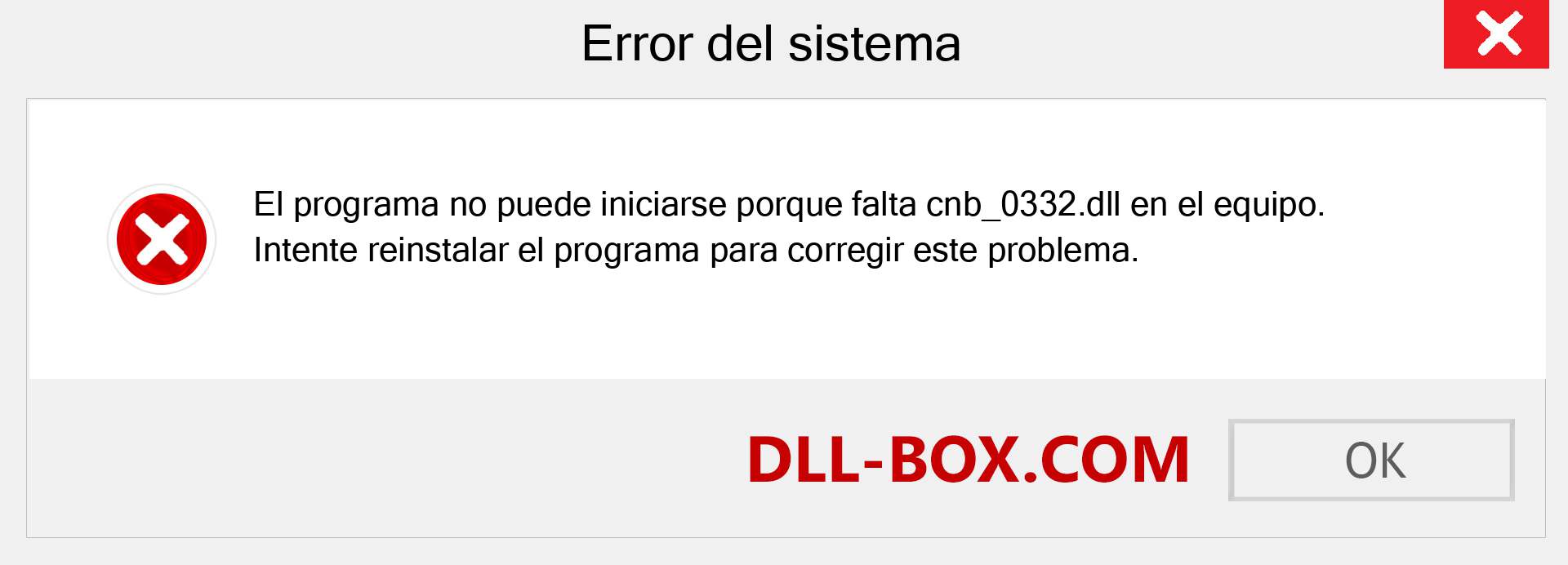 ¿Falta el archivo cnb_0332.dll ?. Descargar para Windows 7, 8, 10 - Corregir cnb_0332 dll Missing Error en Windows, fotos, imágenes